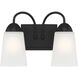 Malone 2 Light 13 inch Matte Black Vanity Light Wall Light